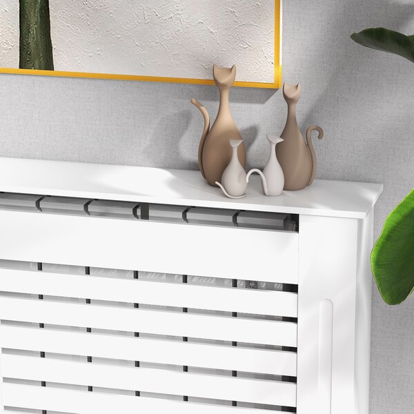 HOMCOM 152Lx19Wx81H cm MDF Radiator Cover-White