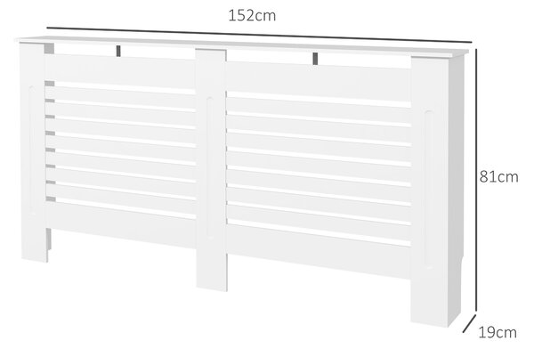 HOMCOM 152Lx19Wx81H cm MDF Radiator Cover-White