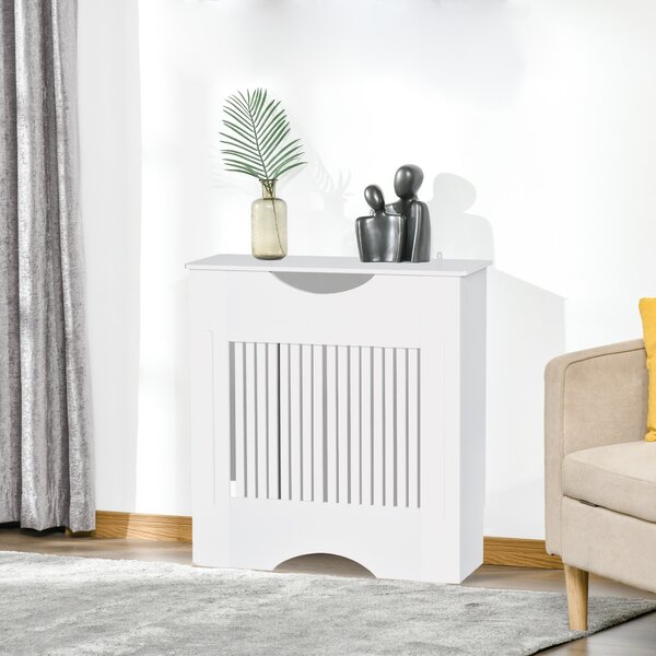 HOMCOM Radiator Cover W/E1 Class 12mm MDF Engineered Wood, 78W x 19D x 80.5Hcm-White