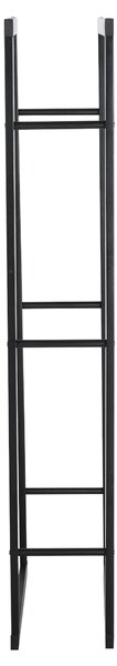 HOMCOM 150cm Tall Metal Firewood Log Holder Rack Double Tier w/ Balanced Base Side Rails Indoor Outdoor Traditional Fireplace Log Storage Cradle