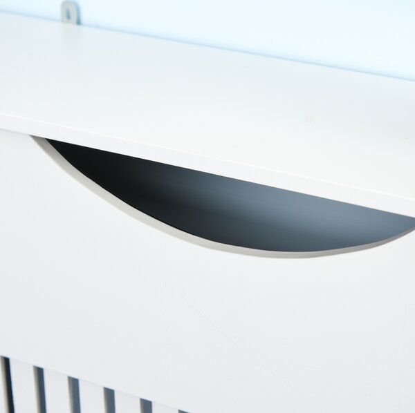 HOMCOM Radiator Cover W/E1 Class 12mm MDF Engineered Wood, 78W x 19D x 80.5Hcm-White