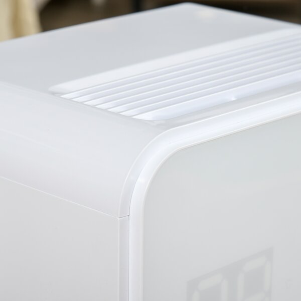 HOMCOM 12L/Day Quiet Low-Energy Dehumidifier w/ 24H Timer for Home Laundry Room Bedroom, Electric Moisture Air Dryer with 4 Modes, white Aosom UK