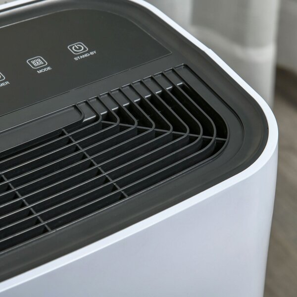 HOMCOM 16L/Day Quiet Dehumidifier for Home Laundry Bedroom Basement, 4000ML Electric Moisture Air De-Humidifier with 3 Modes, White Aosom UK
