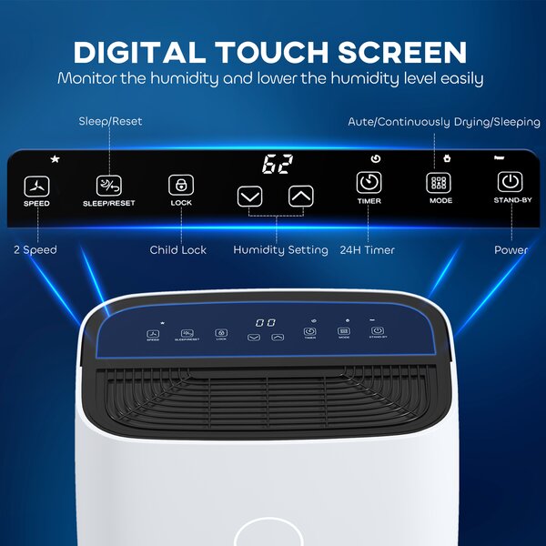 HOMCOM 20L/Day 4000ML Portable Quiet Dehumidifier for Home Laundry Room Bedroom Basement, Electric Moisture Air De-Humidifier with 3 Modes Aosom UK