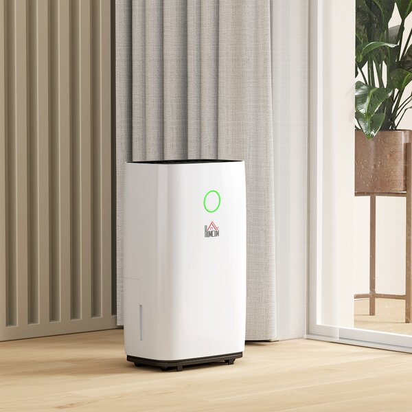HOMCOM 20L/Day 4000ML Portable Quiet Dehumidifier for Home Laundry Room Bedroom Basement, Electric Moisture Air De-Humidifier with 3 Modes Aosom UK