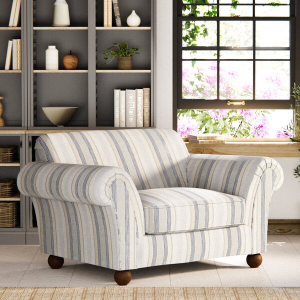 Angus Striped Linen Snuggle Chair