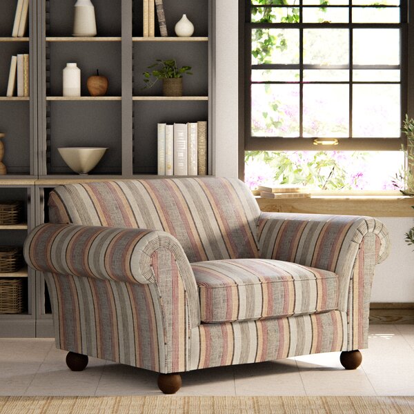 Angus Striped Linen Snuggle Chair