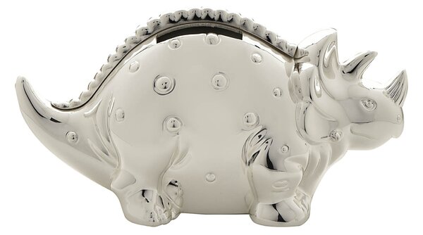 Bambino Silver Plated Dinosaur Money Box