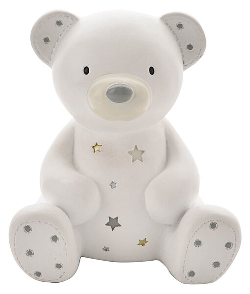 Bambino White Resin Money Box - Teddy