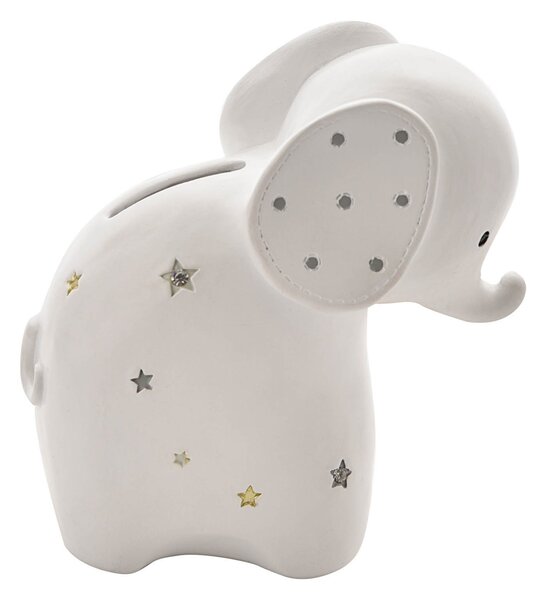 Bambino White Resin Money Box - Elephant