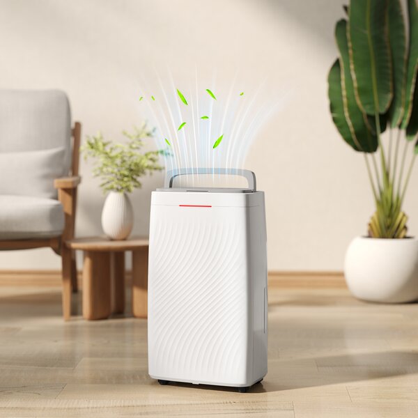 HOMCOM 16L/Day Portable Dehumidifier Clothes Dryer with Air Filter, 5.5L Water Tank, Humidity Light, for Home, Bedroom, Laundry Drying, White Aosom UK