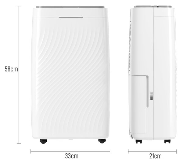 HOMCOM 16L/Day Portable Dehumidifier Clothes Dryer with Air Filter, 5.5L Water Tank, Humidity Light, for Home, Bedroom, Laundry Drying, White Aosom UK