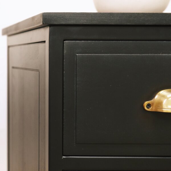 Fenway 2 Drawer Bedside Table, Black