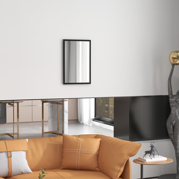 HOMCOM Wall Bathroom Mirror, 60 x 40 cm Wall-Mounted Mirror for Living Room, Bedroom, Hallway, Black Aosom UK