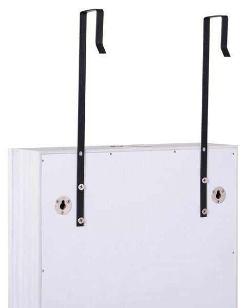 HOMCOM Mirrored Jewellery Cabinet, Door/Wall Mounted Organiser, Lockable with 6 LED Lights, White Aosom UK