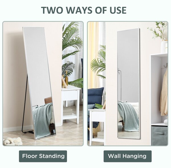 HOMCOM Full Length Wall Mirror w/ Anti-Slip Pads for Bedroom, Hallway or Lounge, 160 x 40 cm, Black Aosom UK
