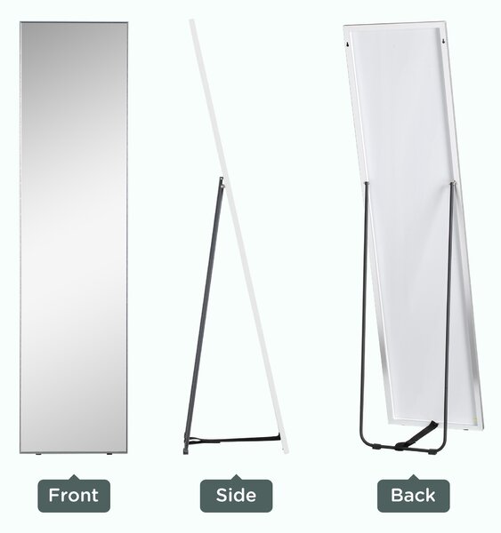 HOMCOM Full Length Wall Mirror w/ Anti-Slip Pads for Bedroom, Hallway or Lounge, 160 x 40 cm, Black Aosom UK