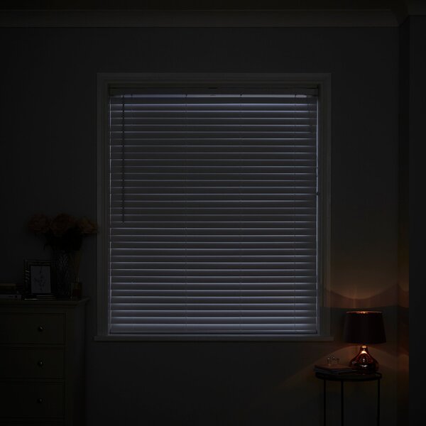 50mm Slats Room Darkening White Venetian Blind