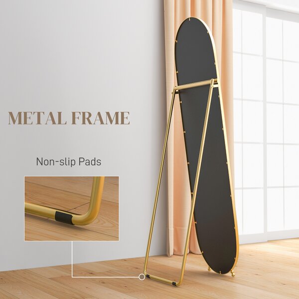 HOMCOM 40 x 160cm Full Length Mirror, Floor Standing, Wall-Mounted or Leaning Against Wall Tall Mirror w/ Support Frame Aosom UK