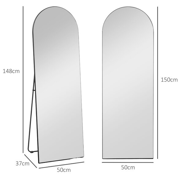 HOMCOM 150cm Arched Full Length Mirror - Black