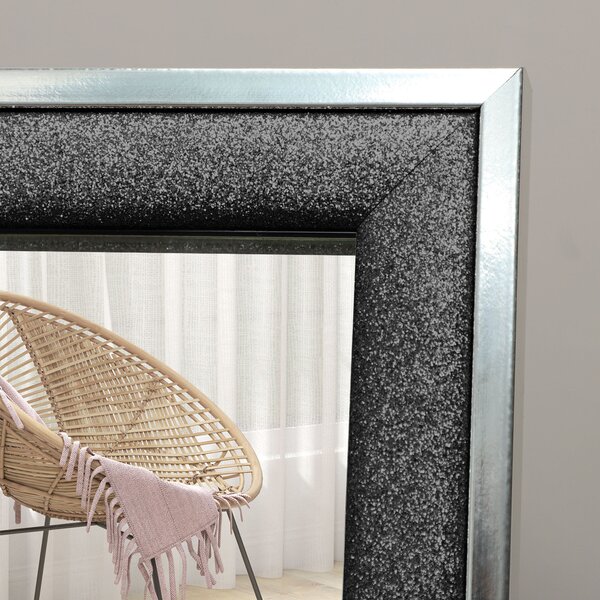 HOMCOM Full Length Mirror, 37 x 157cm Wall Mounted, Leaning, Free Standing Mirror, Framed Full Body Mirror for Living Room, Bedroom, Black Aosom UK