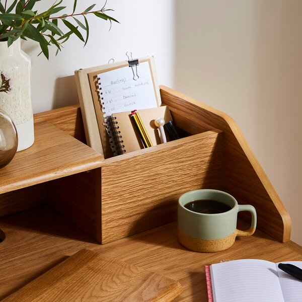 Knowle Compact Pull Out Oak Desk