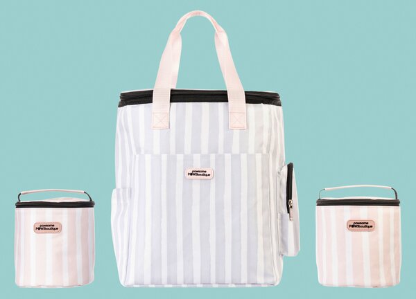 Striped Travel Backpack with 2 Storage Bags