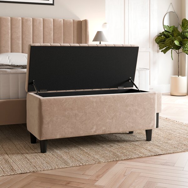 Alara Velvet End of Bed Storage Ottoman