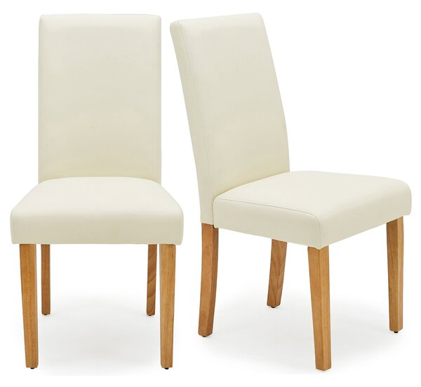 Hugo Set of 2 Dining Chairs, Faux Leather