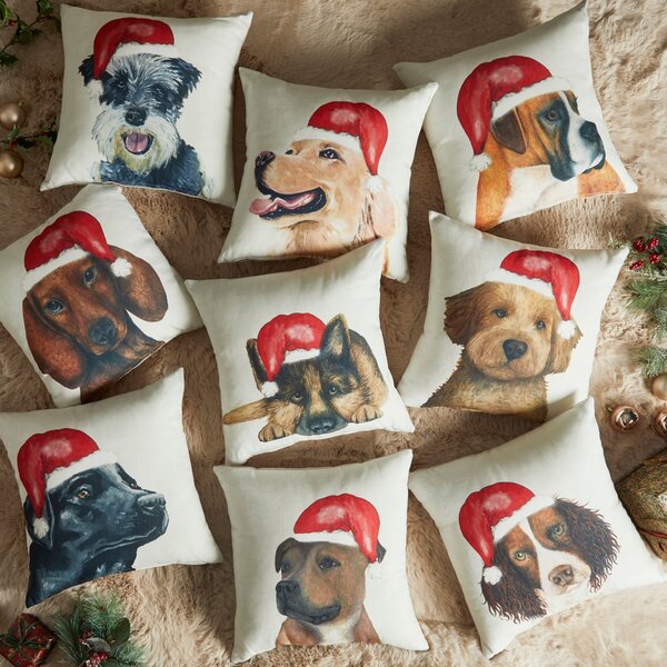 Golden Retriever Christmas Hat Cushion