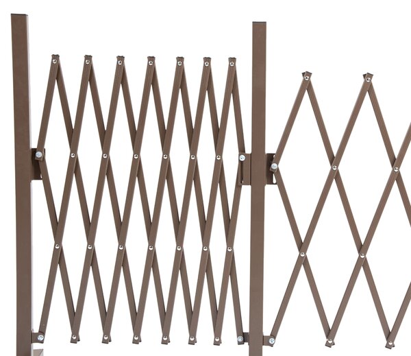Outsunny Expanding Trellis Fence Freestanding Movable Fence Foldable Garden Screen Panel Aluminium, 405cm x 103.5cm, Dark Brown Aosom UK