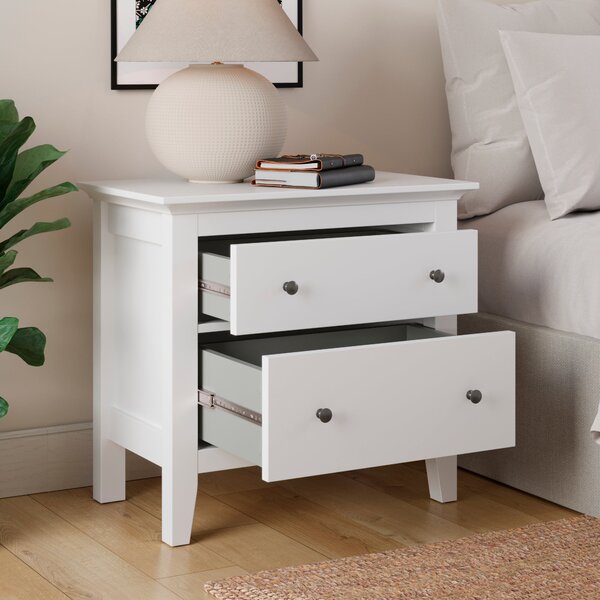 Lynton 2 Drawer Wide Bedside Table