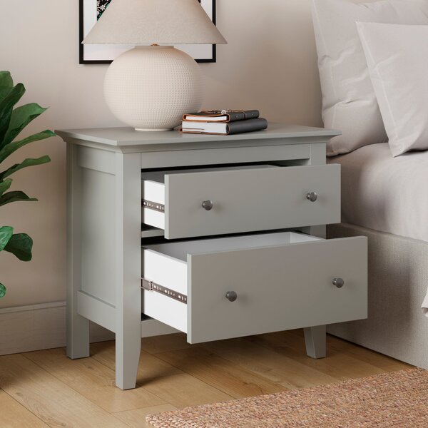 Lynton 2 Drawer Wide Bedside Table