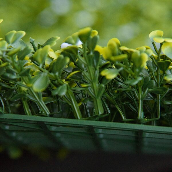 Outsunny 12PCS Artificial Boxwood Wall Panels 50cm x 50cm Grass Privacy Fence Screen Faux Hedge Greenery Backdrop Encrypted Milan Grass