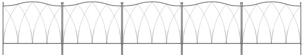 Outsunny Garden Fencing: Rustproof Metal Picket Panels, Landscape Edging & Animal Barrier, Set of 5, Black Aosom UK