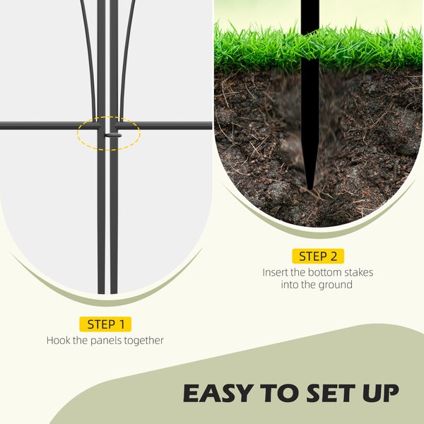 Outsunny Garden Fencing: Rustproof Metal Picket Panels, Landscape Edging & Animal Barrier, Set of 5, Black Aosom UK