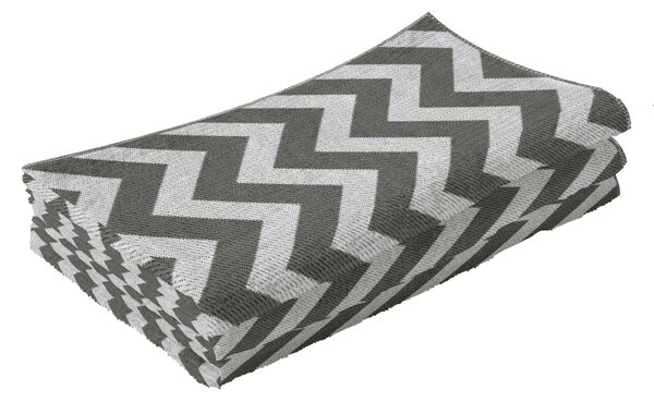 Outsunny Reversible Outdoor Rug, 1.2 x 1.8m Patio Carpet, Waterproof Plastic Rug for Garden, Deck, Picnic, Beach, Camping, Grey and White