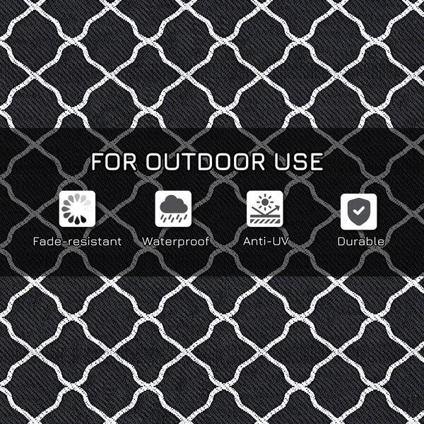 Outsunny Reversible Plastic Straw Outdoor Rug w/ Carry Bag & Ground Stakes, Ideal for Garden, RV, Picnic, Beach, Camping, 182x274cm Aosom UK
