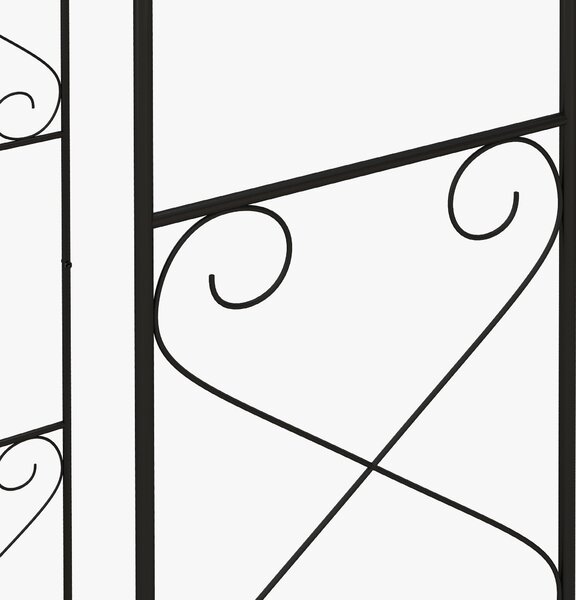 Outsunny Outdoor Garden Arch with Double Gates, Metal Garden Arbor for Climbing Plants, Roses, Vines, 114L x 36W x 232Hcm, Black