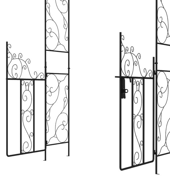 Outsunny Outdoor Garden Arch with Double Gates, Metal Garden Arbor for Climbing Plants, Wedding Arch for Outdoor, 125L x 38W x 227Hcm, Black