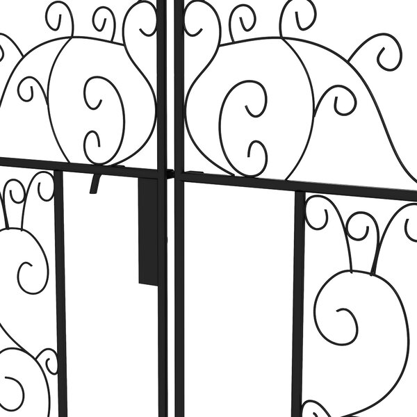 Outsunny Outdoor Garden Arch with Double Gates, Metal Garden Arbor for Climbing Plants, Wedding Arch for Outdoor, 125L x 38W x 227Hcm, Black