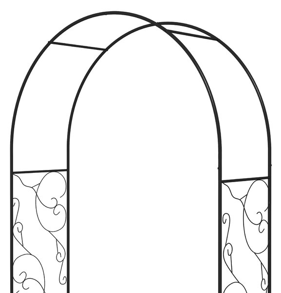 Outsunny Outdoor Garden Arch with Double Gates, Metal Garden Arbor for Climbing Plants, Wedding Arch for Outdoor, 125L x 38W x 227Hcm, Black