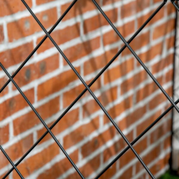 Outsunny Decorative Garden Fencing, 43in x 23ft Outdoor Picket Fence Panels, 8PCs Rustproof Metal Wire Landscape Flower Bed Border Aosom UK