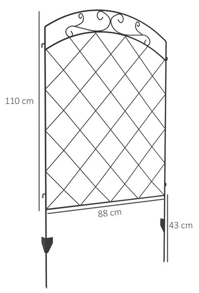 Outsunny Decorative Garden Fencing, 43in x 11.4ft Picket Fence Panels, 8PCs Rustproof Steel Wire Landscape Flower Bed Border Edging Aosom UK