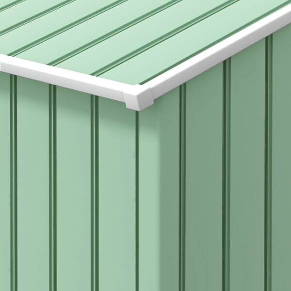 Outsunny 7ft x 4ft Lockable Garden Metal Storage Shed Large Patio Roofed Tool Storage Building Foundation Sheds Box, Light Green Aosom UK