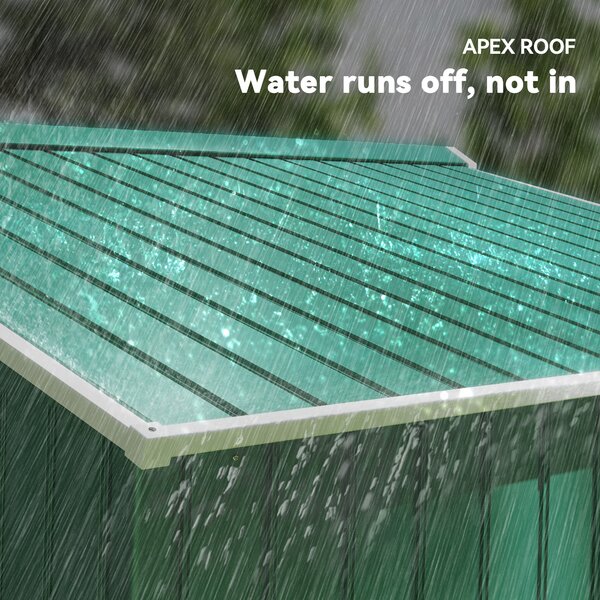 Outsunny Lockable Garden Shed Large Patio Tool Metal Storage Building Foundation Sheds Box Outdoor Furniture (9 x 6 FT, Green) Aosom UK