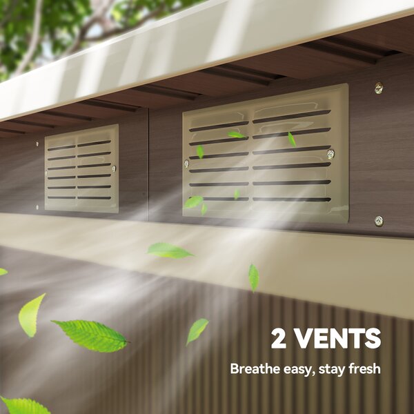 Outsunny 9x4 Metal Garden Shed with Foundation Kit and Sliding Doors, Garden Storage with Ventilations, Light Grey Aosom UK