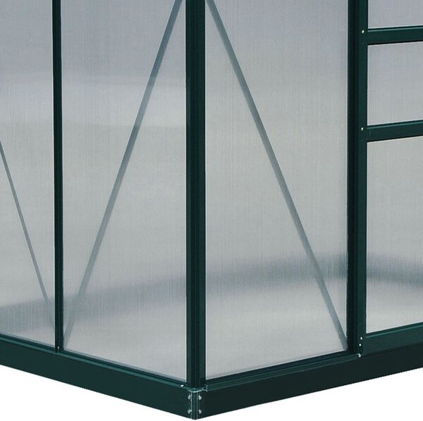 Outsunny Greenhouse Materials Polycarbonate, Large Walk-In Greenhouse Galvanised Base Aluminium w/ Slide Door, 1.9L x 1.3W x 2 m Aosom UK