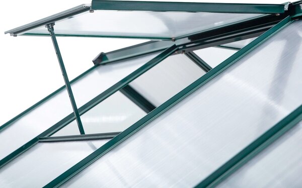 Outsunny Aluminium Frame Greenhouse Large Walk-In Greenhouse Garden Plants Grow Galvanized Base w/ Slide Door (10ft x 6ft) Aosom UK