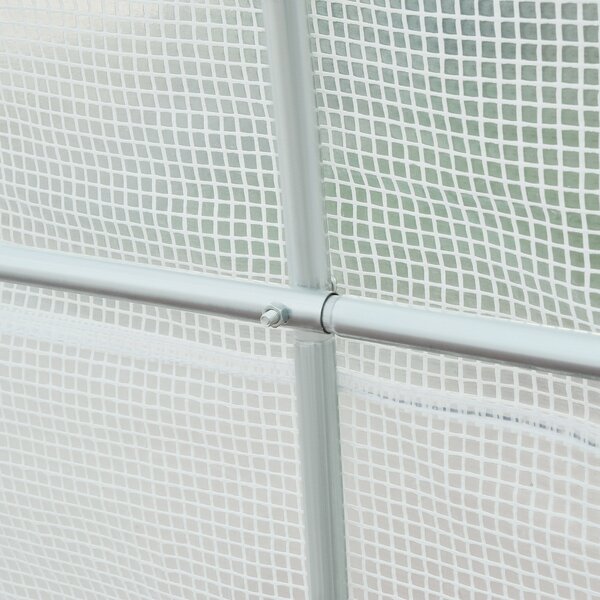 Outsunny 4.5 x 2 x 2 m Tomato Greenhouse, Large Vegetable Tunnel, Walk-In Patio Greenhouse Outdoor, White Aosom UK